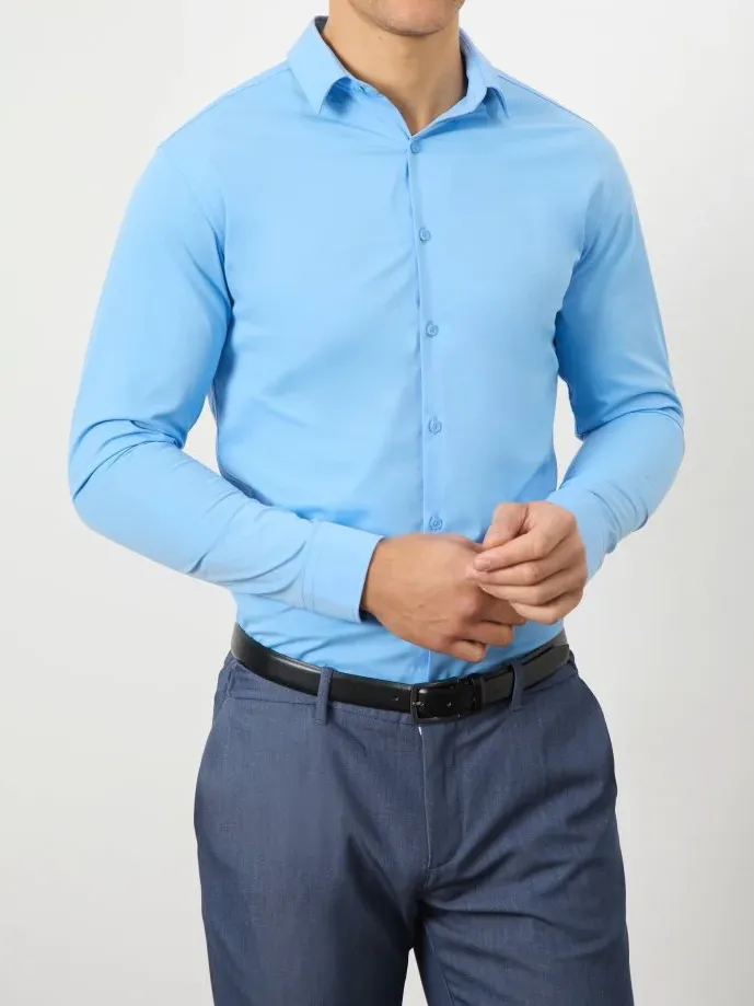 Blue Comfortable Business Blouse