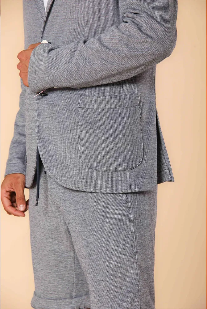 Men's Stylish Navy Blue Double-Faced Cotton Suit Jacket