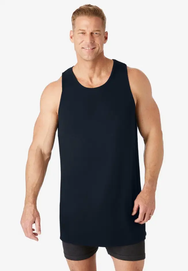 Longer Length Ribbed Cotton Tank