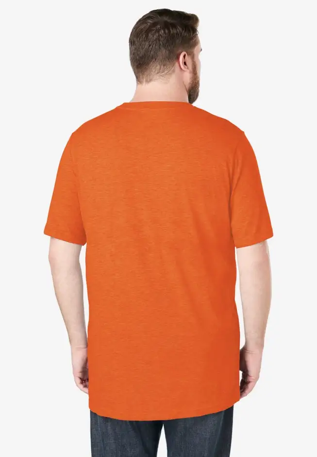 Shrink-Less Lightweight Longer-Length Crewneck Pocket T-Shirt