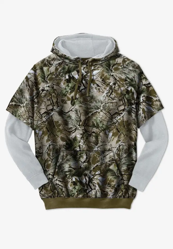 Thermal-Lined Layered Look Hoodie