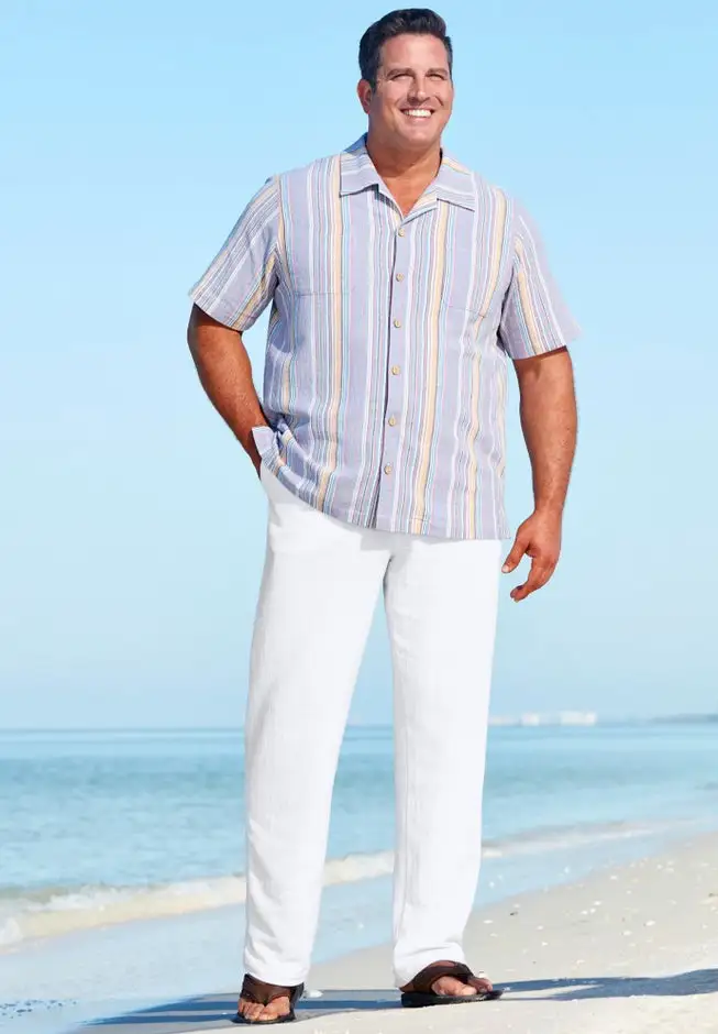 Elastic Waist Gauze Cotton Pants