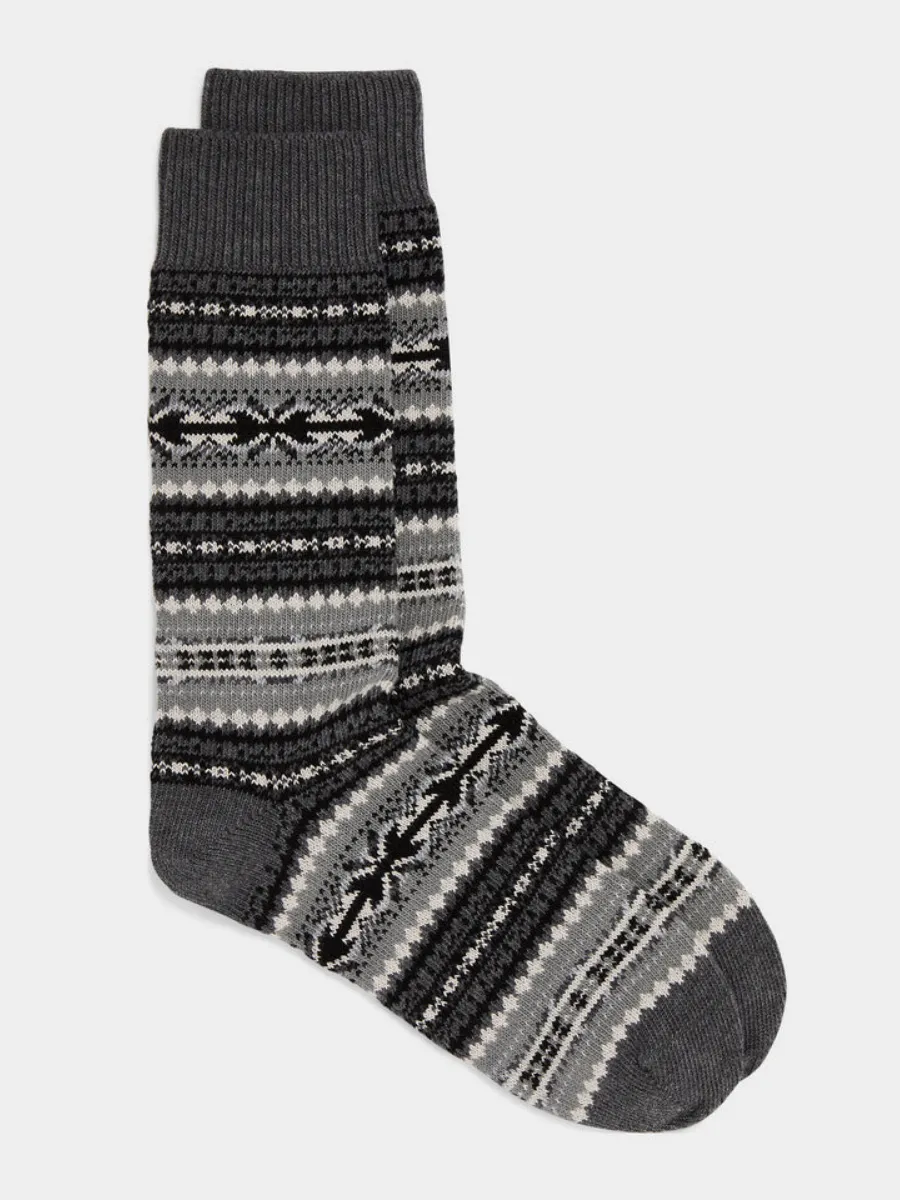 Vintage Patterned Crew Socks