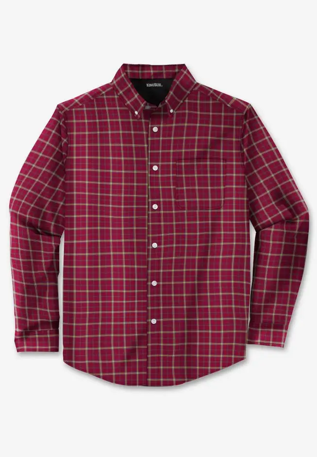 Long Sleeve Wrinkle-Free Plaid Shirt