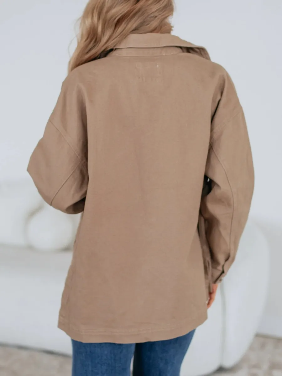 Relaxed Fit Button Shacket