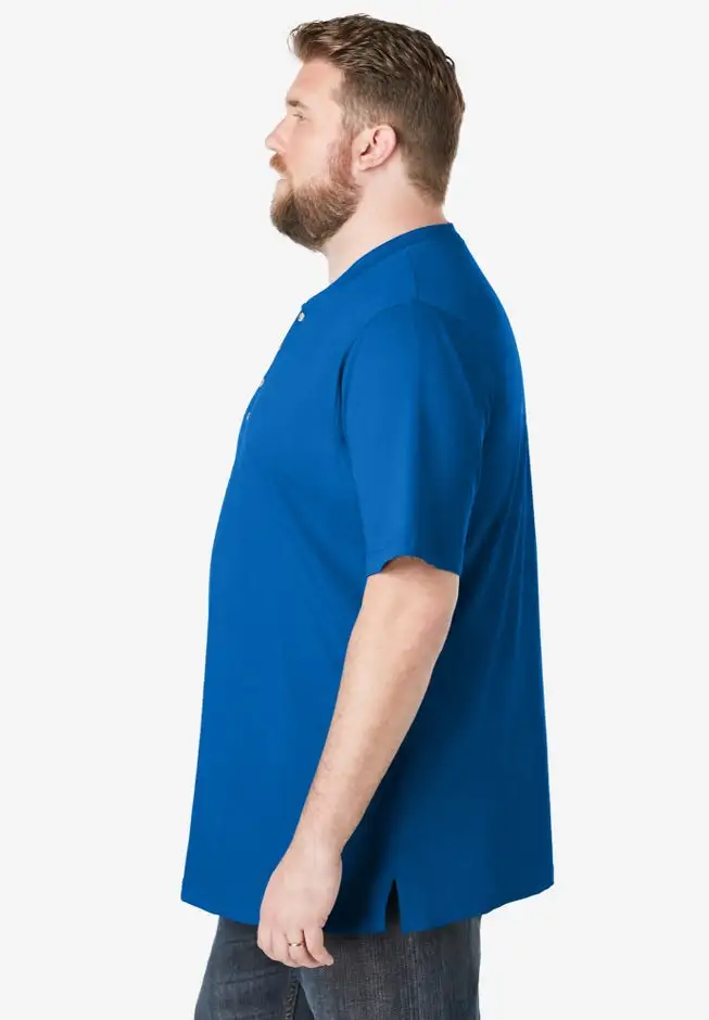 Shrink-Less Lightweight Henley T-Shirt