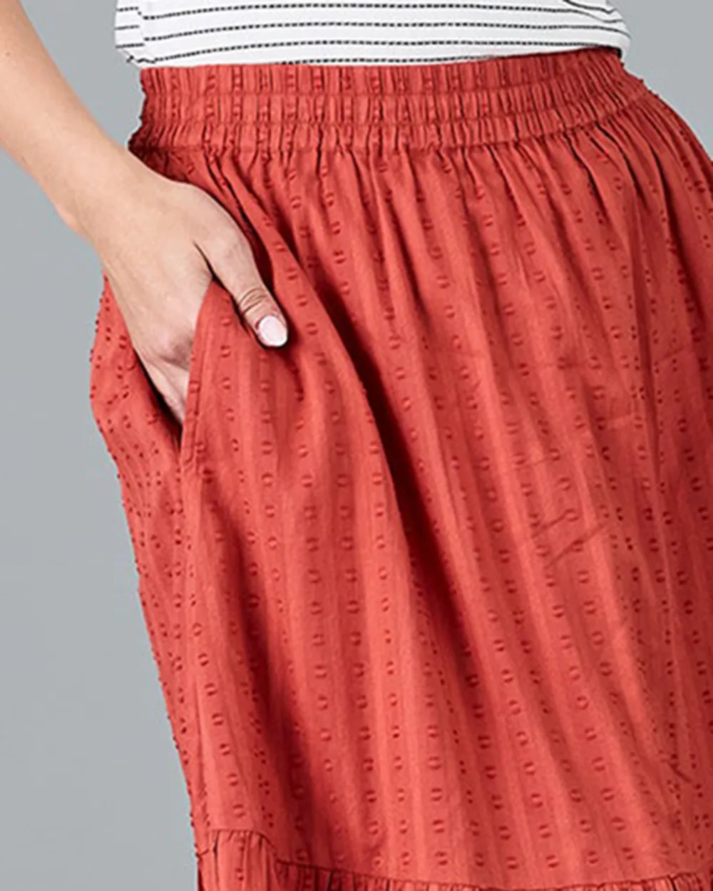 Red High Waisted Skirt