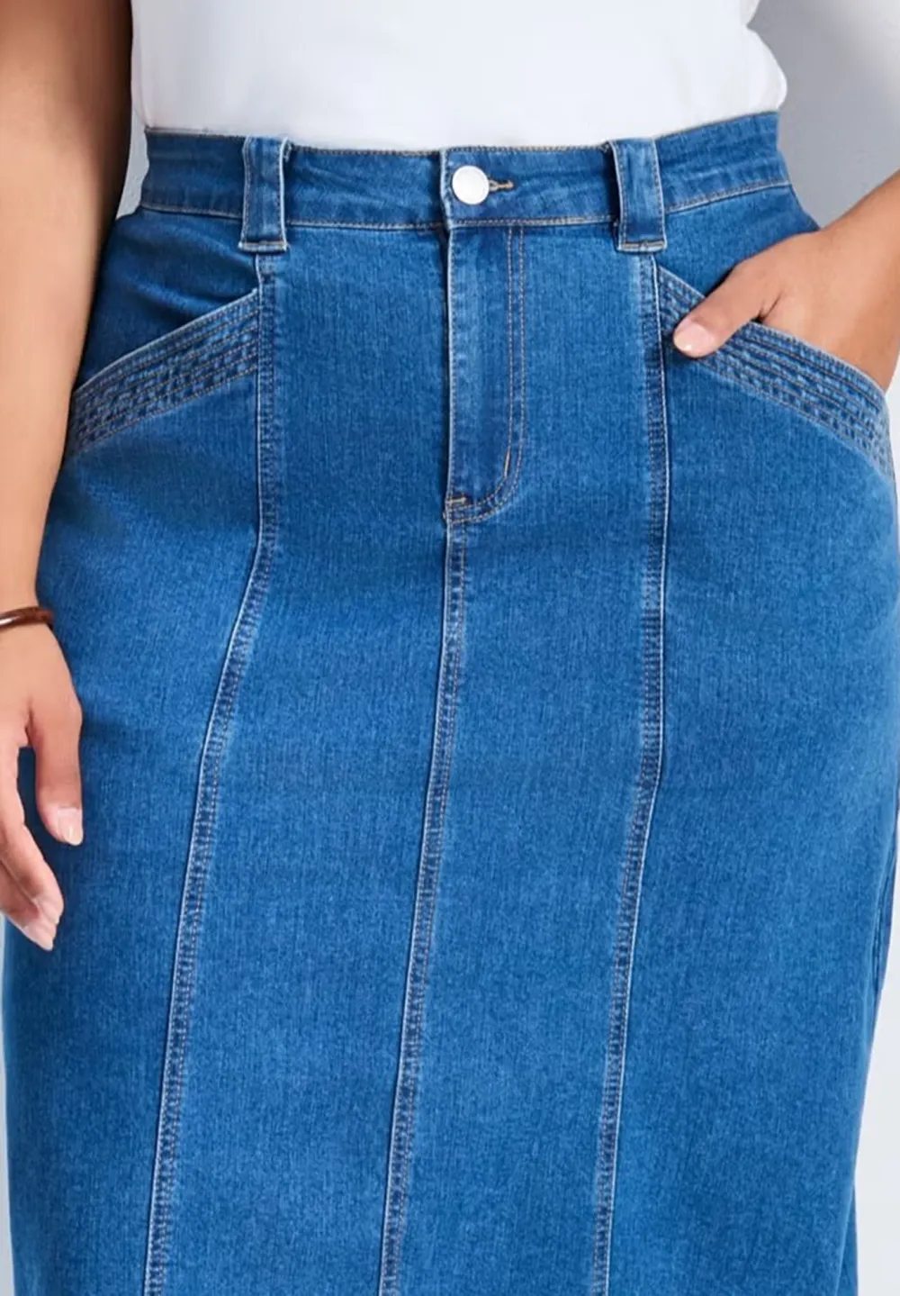 Slit Denim Short Skirt