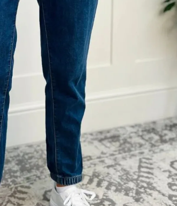 Mid Blue Denim Slim Fit Joggers