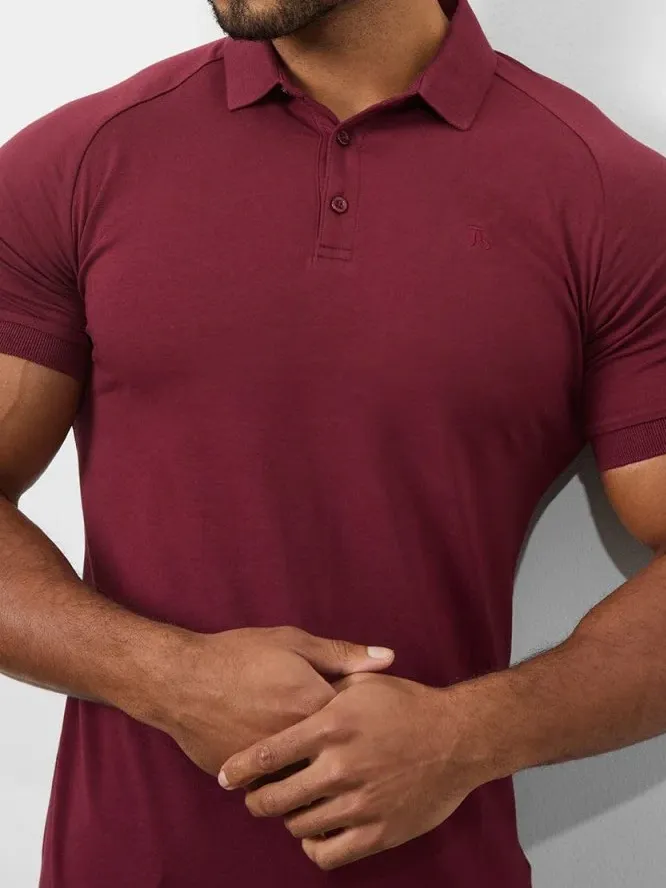 Burgundy Soft Simple Athletic Polo Shirt