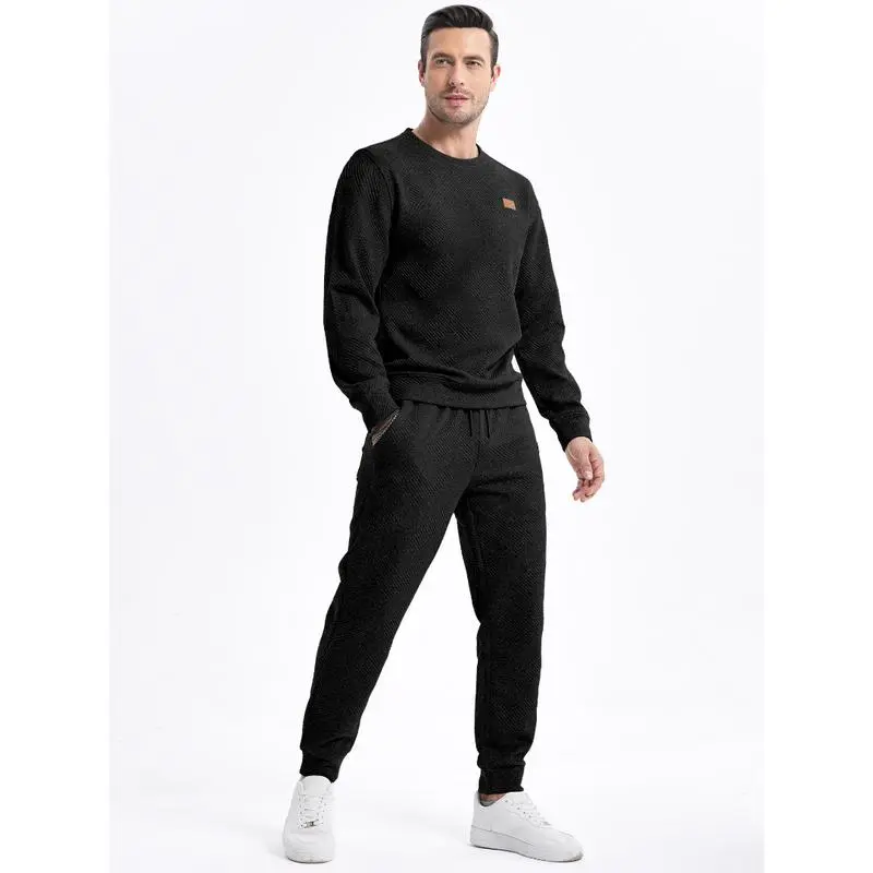 🔥Last Day Promotion 89% OFF🔥Men's 2-Piece Knitted Casual Suit - Sweatshirt & Pants for Daily Lounge Wear
