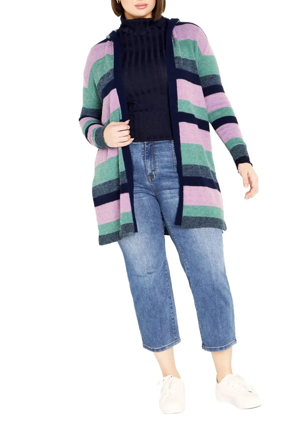 Four Color Striped Cardigan