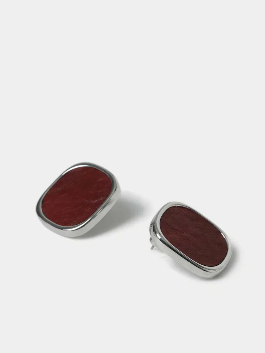 Leather Stud Earrings