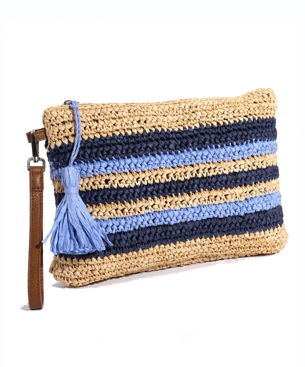 Vacation Essential Striped Crochet Bikini Bag