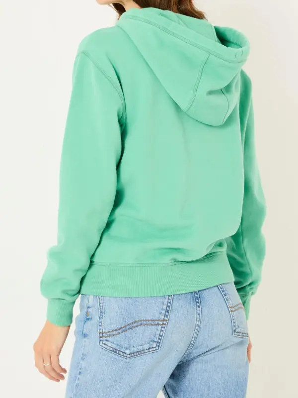 Green Casual Overhead Hoodie
