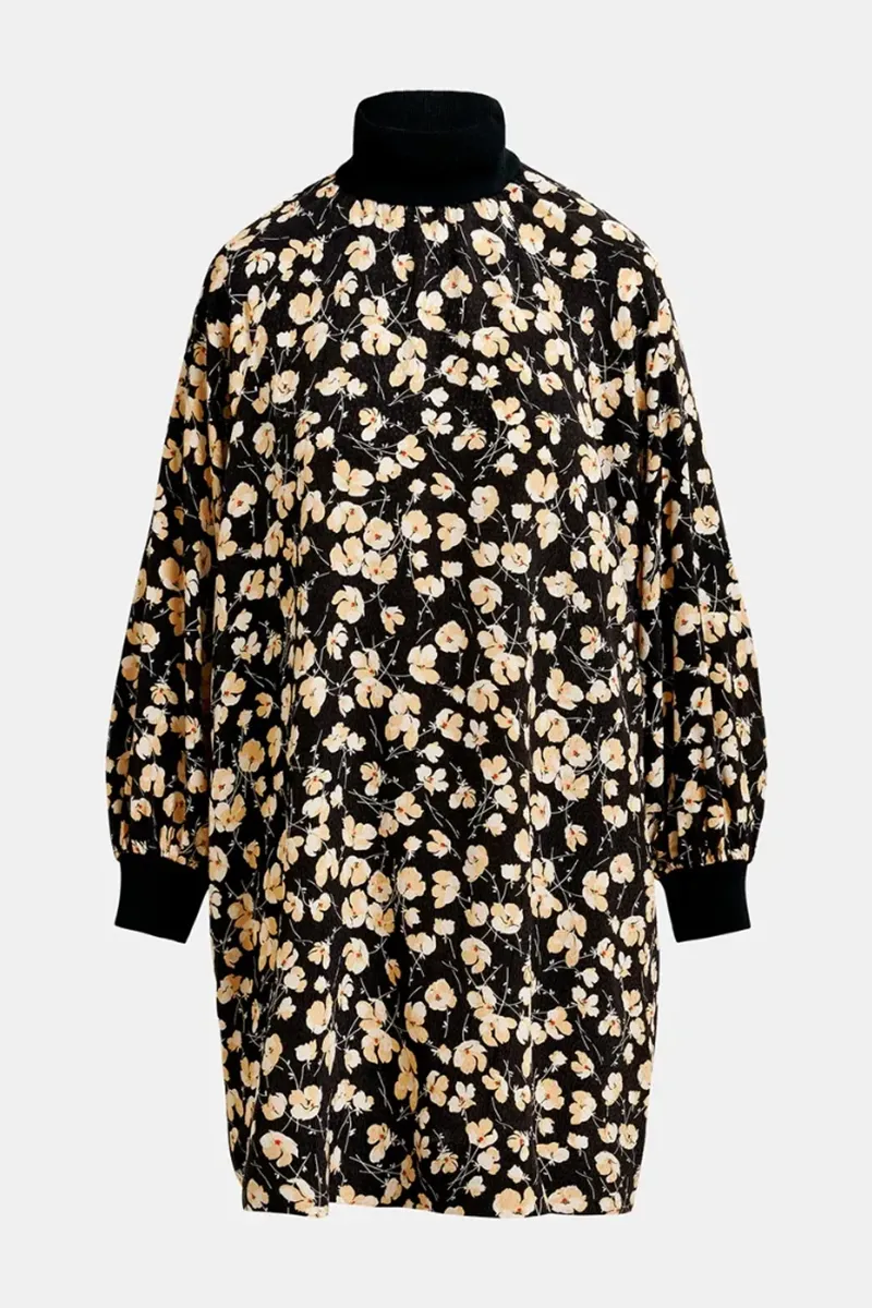 Floral Print Lantern Sleeve Dresses