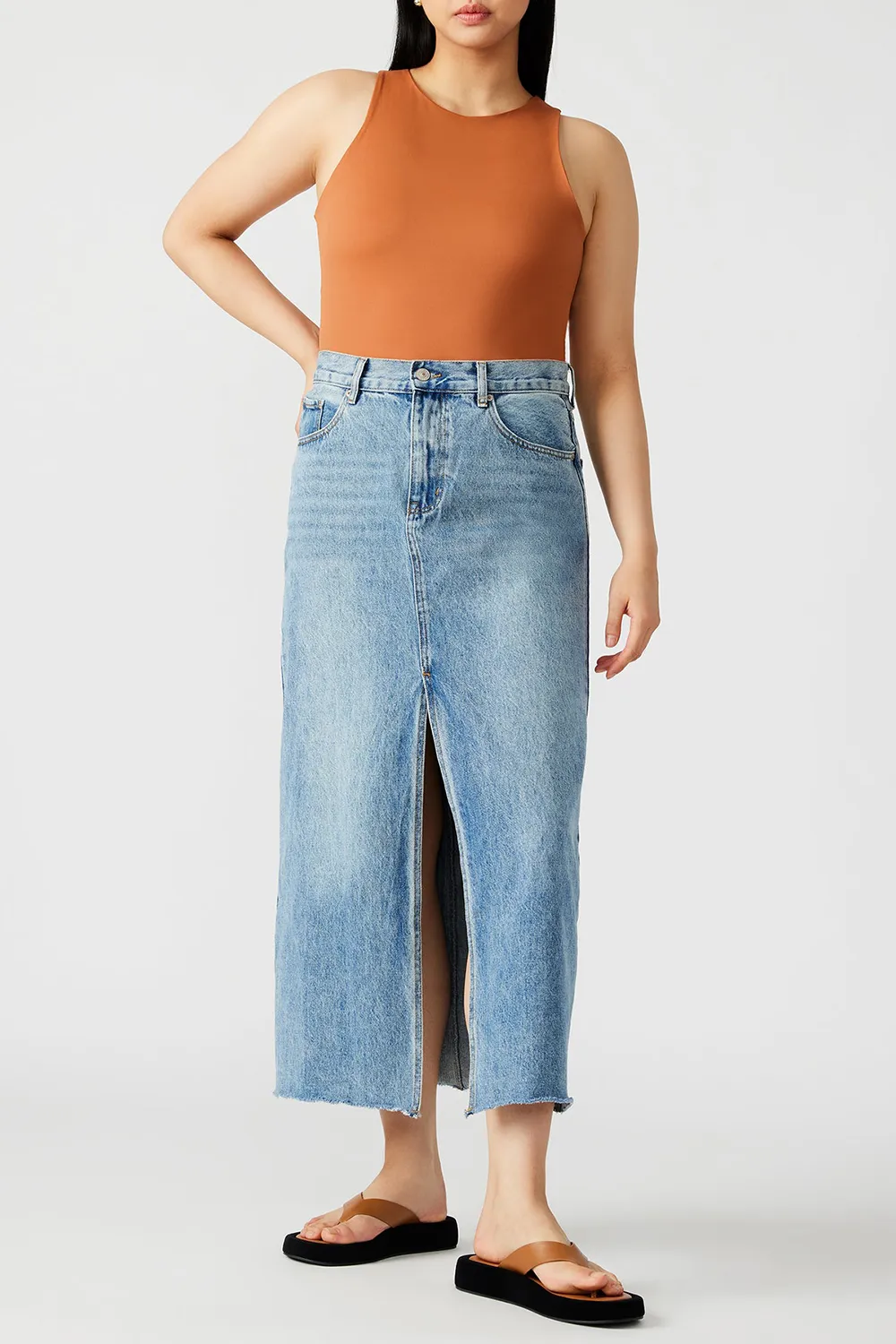 Crew Neck Bodysuit Red