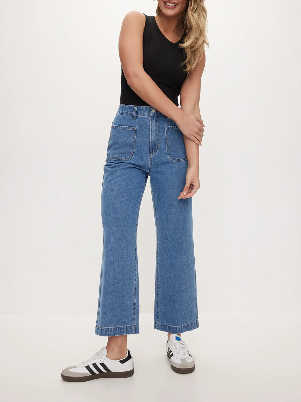 Casual Style Wide Leg Jean