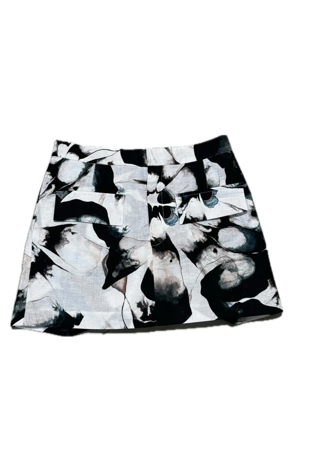 Black Comfortable Soft Slimming Printed Skirt