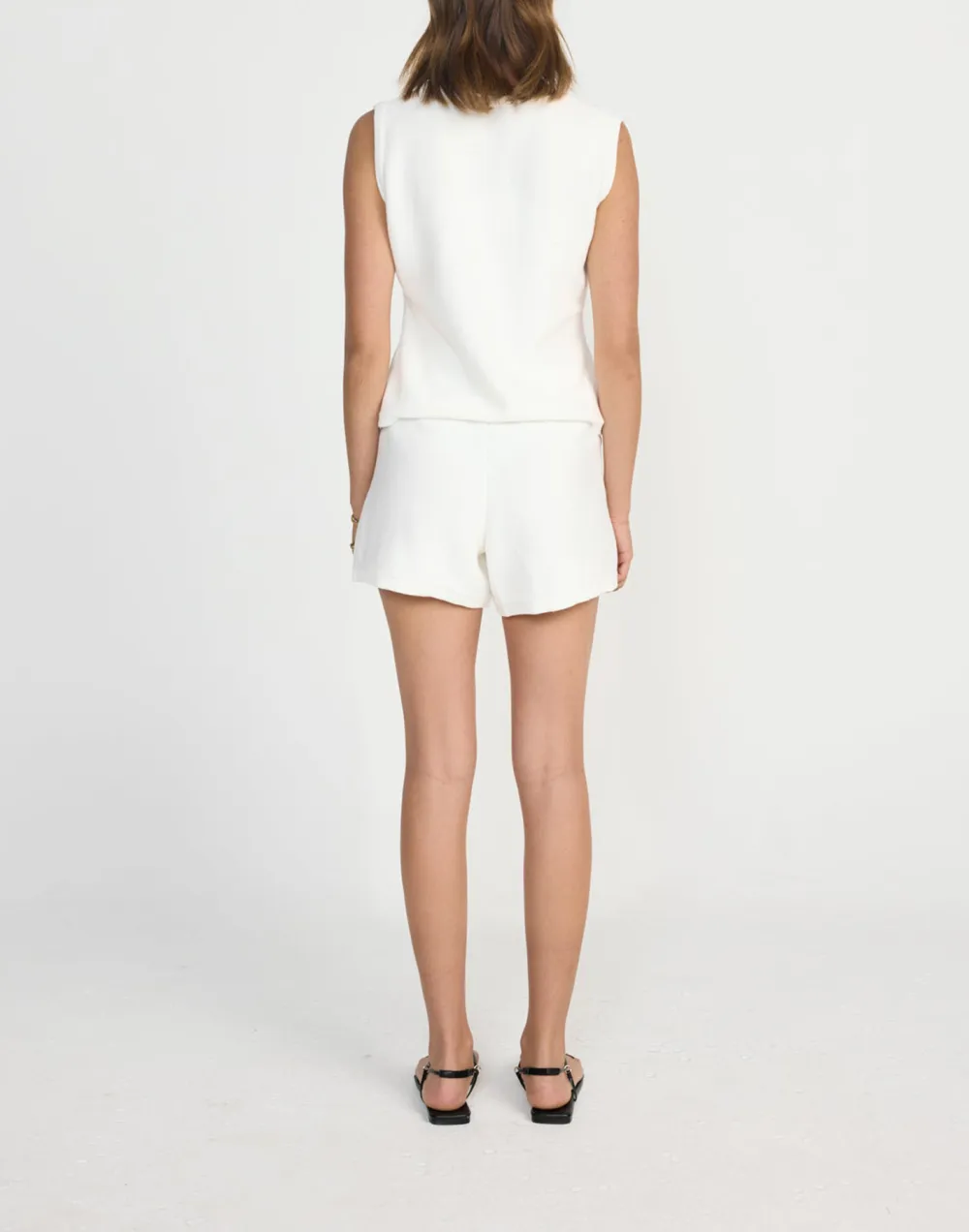 High Waisted Knitted Drawstring Shorts