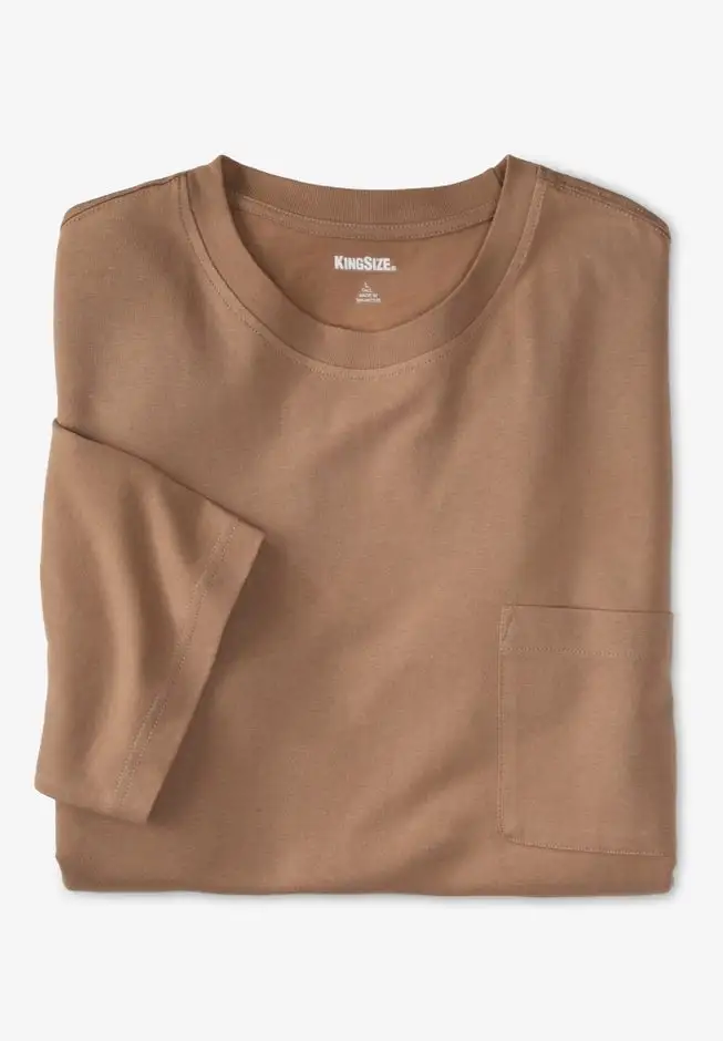 Shrink-Less Lightweight Pocket Crewneck T-Shirt
