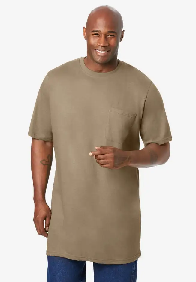 Heavyweight Longer-Length Pocket Crewneck T-Shirt