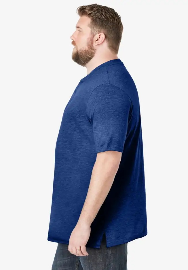 Shrink-Less Lightweight Henley T-Shirt
