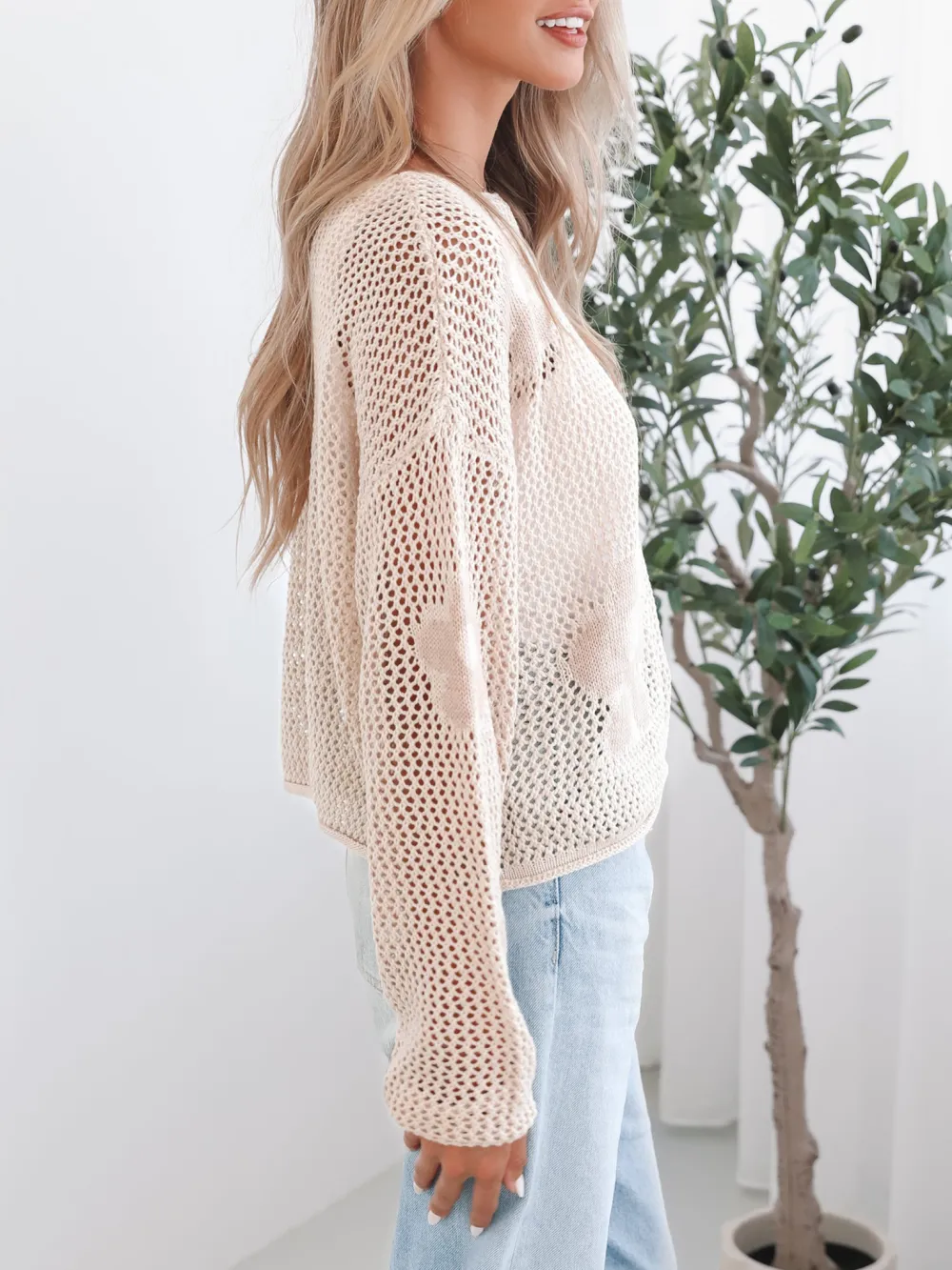 Oat Casual Style Crew Neck Knit