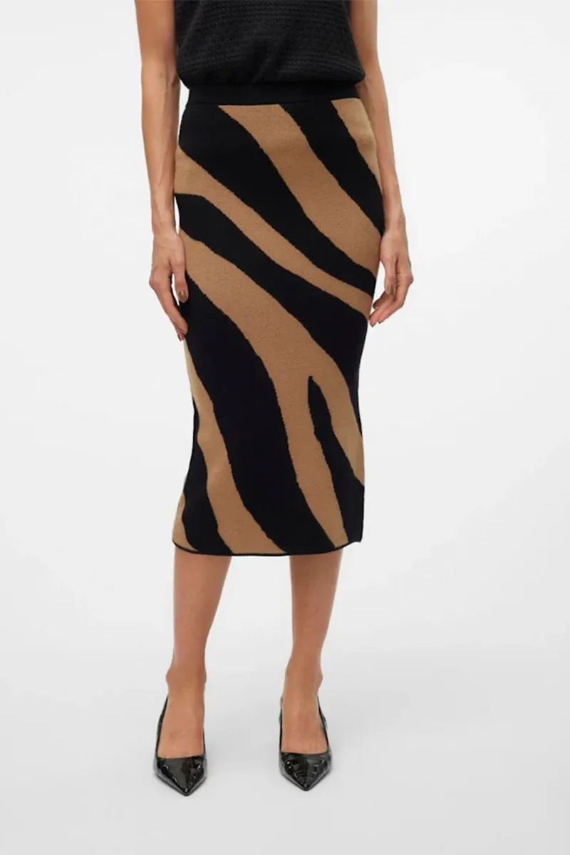Stripe Patterned Mid Length Skirts