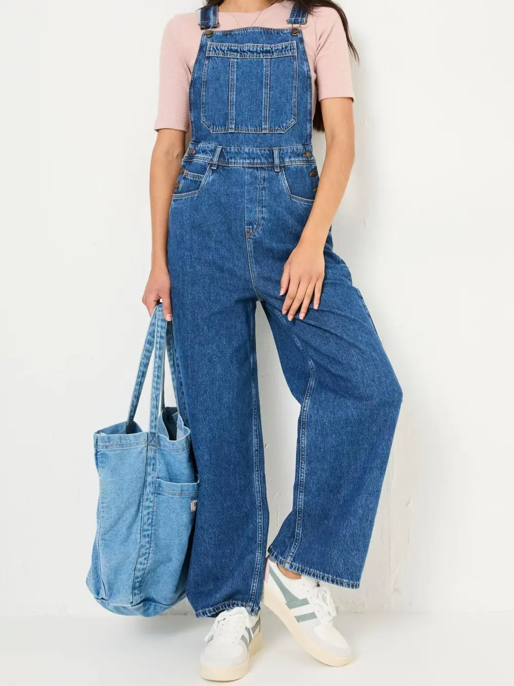 Denim Vintage Wide Leg Dungarees