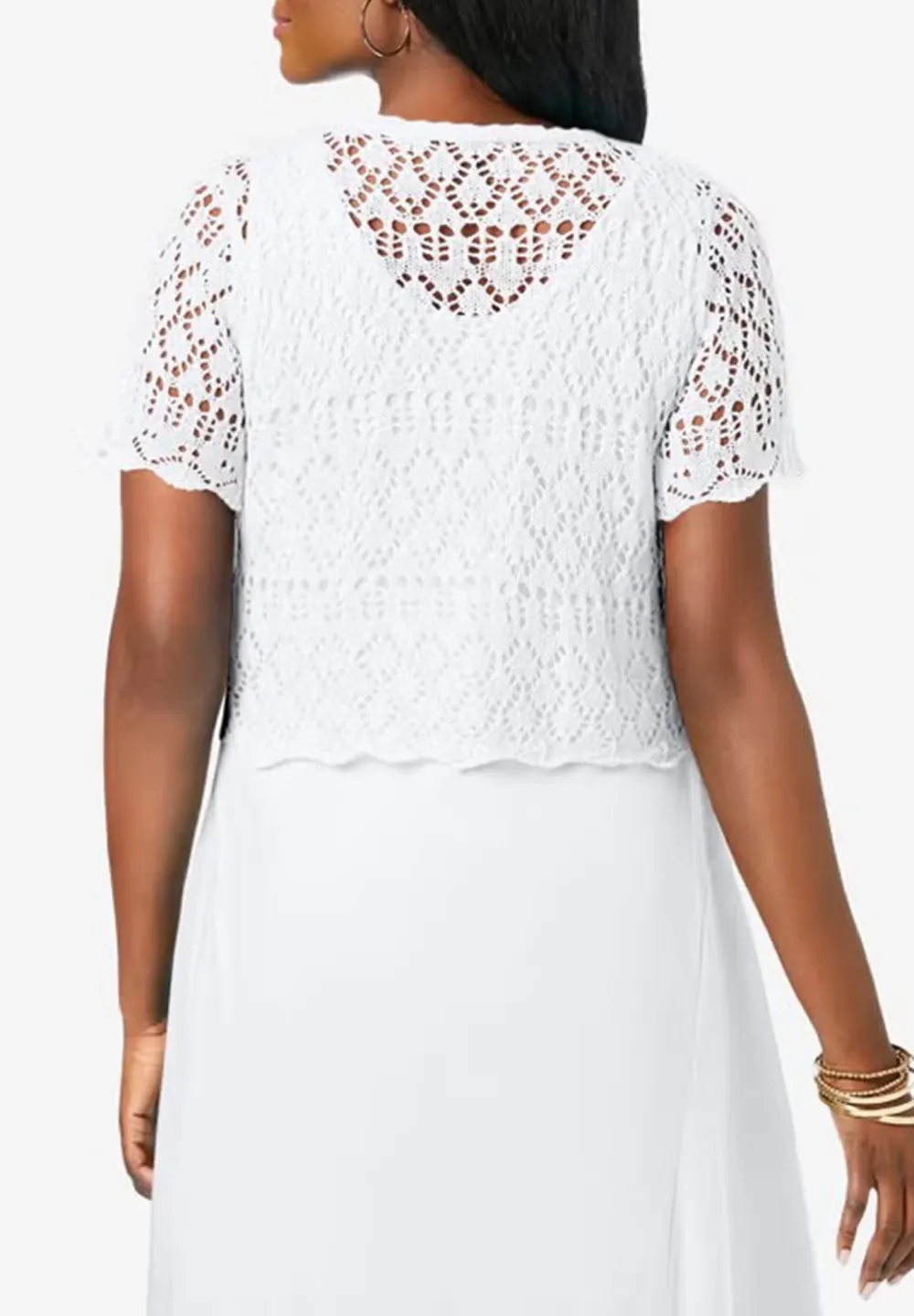 Solid Color Crochet Cardigan