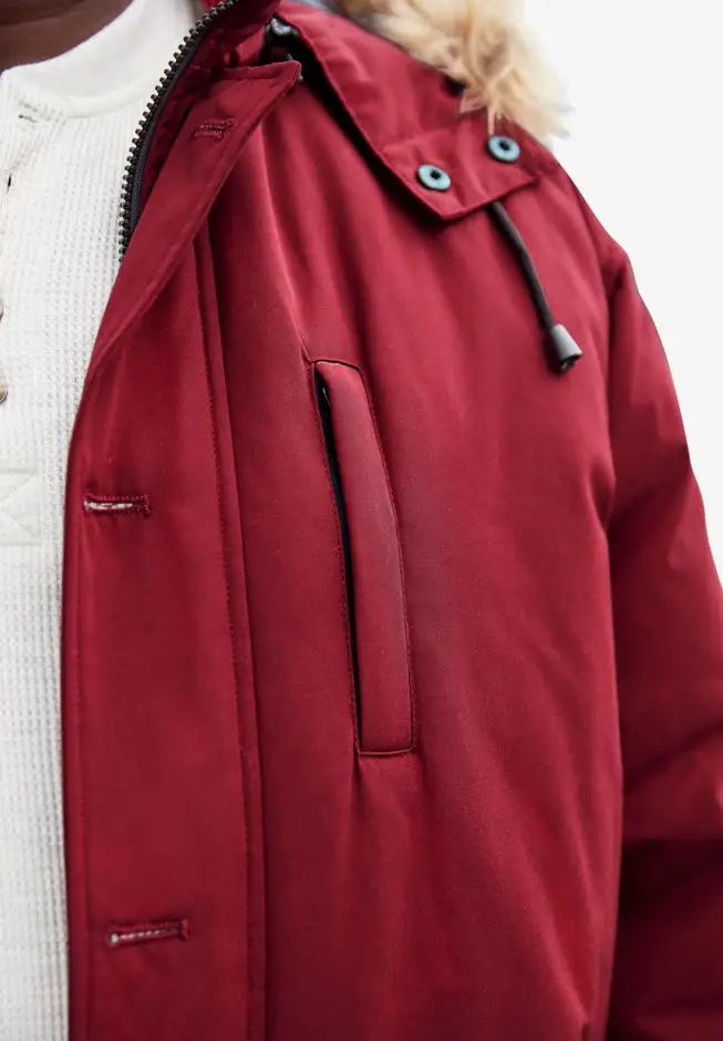 Arctic Down Parka with Detachable Hood and Insulated Cuffs