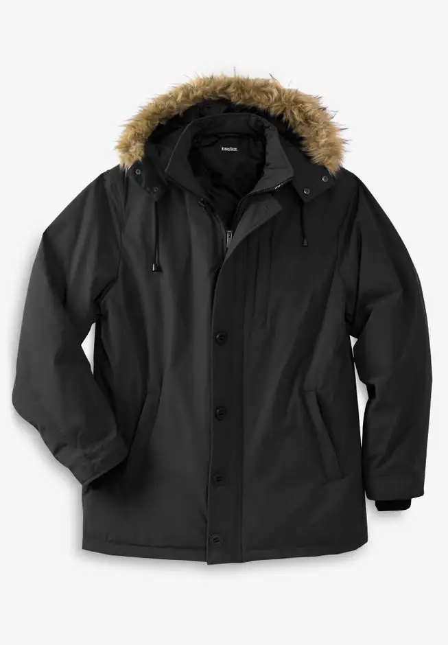 Arctic Down Parka with Detachable Hood and Insulated Cuffs