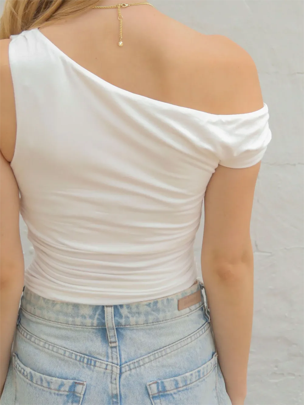 Off Shoulder Ruched Knit Top