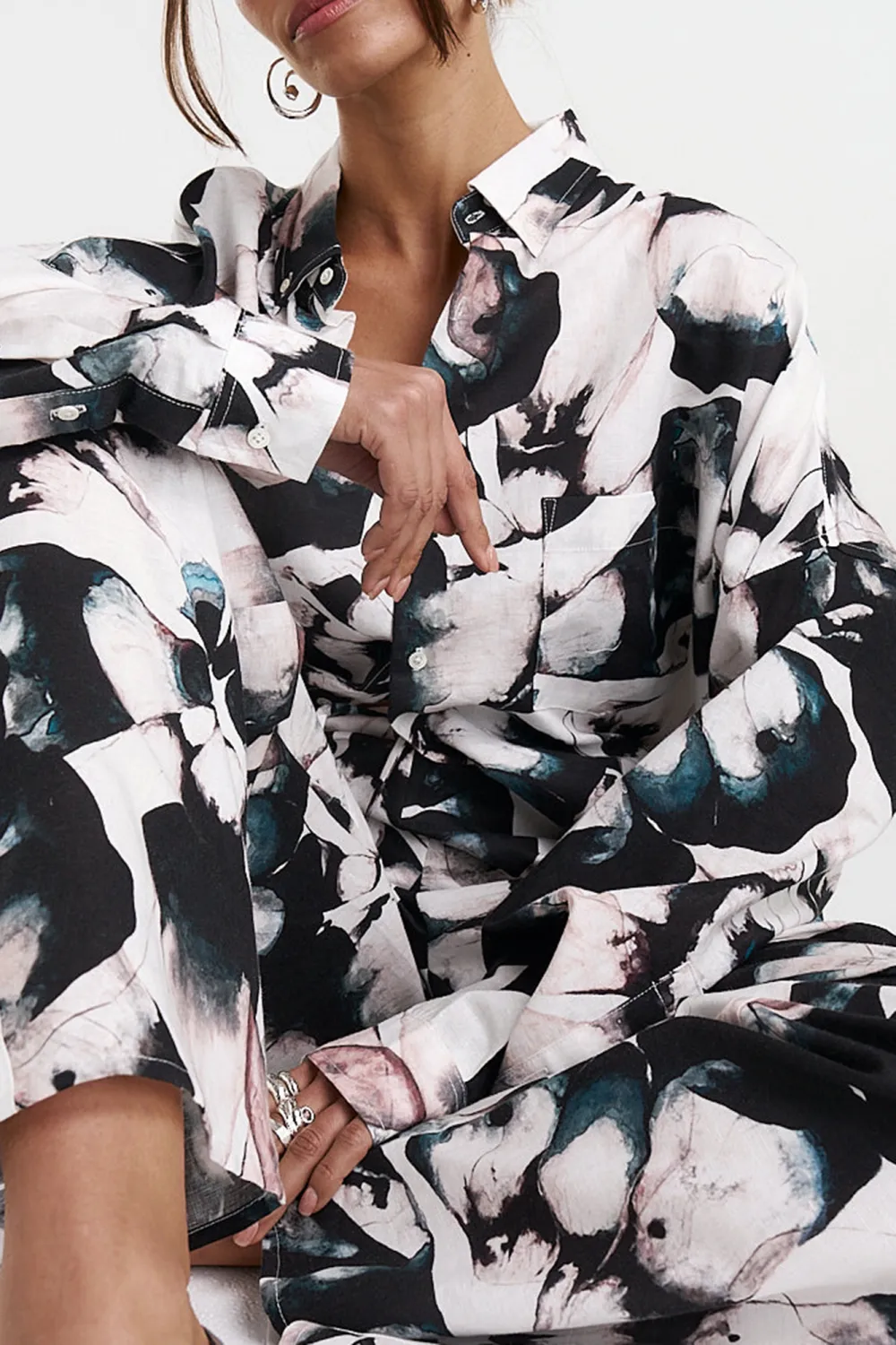 Black And White Personality Minimalist Straight  Pants