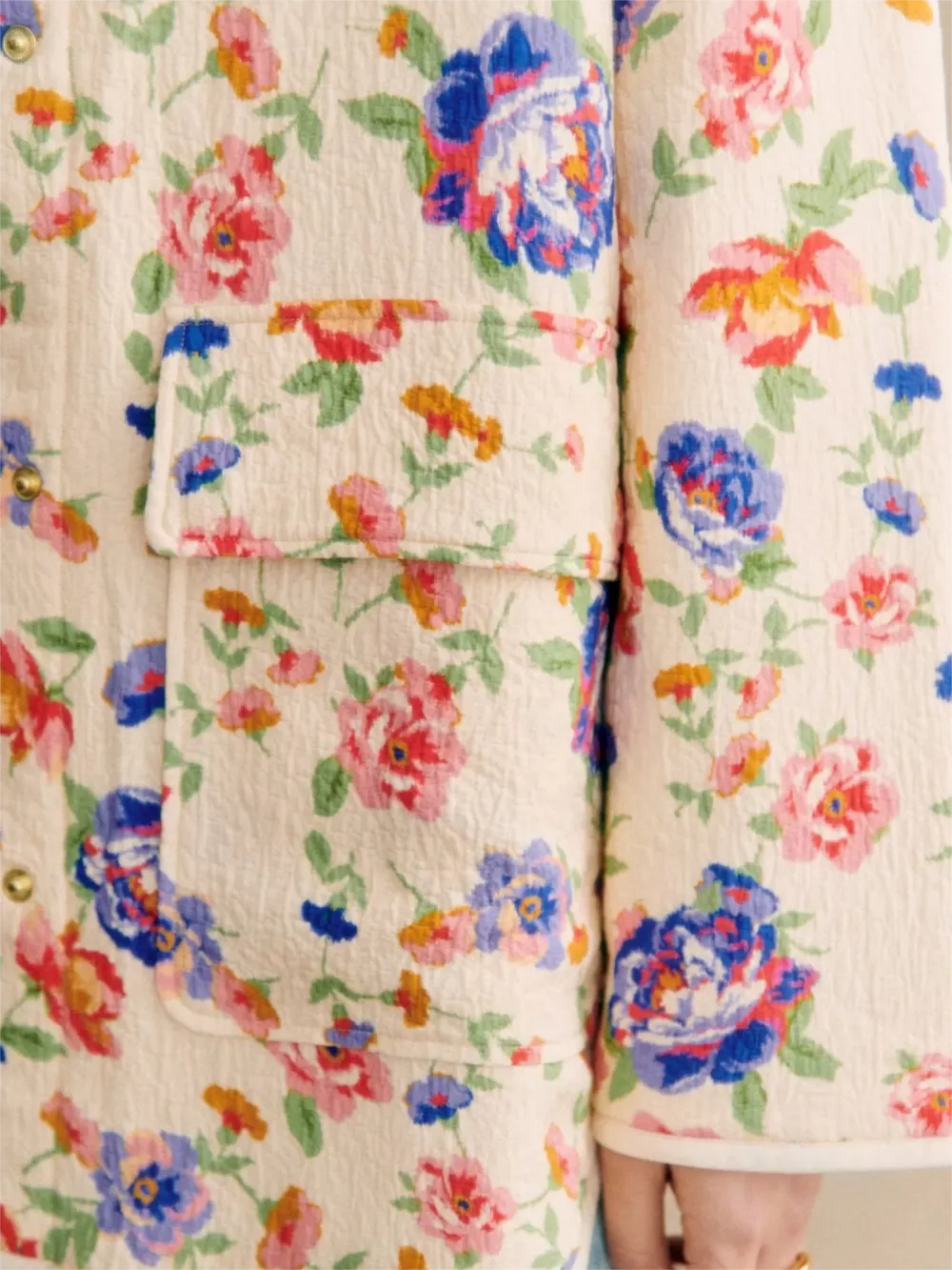 Plants Print Polyester Jacket