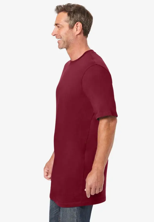 Shrink-Less Lightweight Longer-Length Crewneck T-Shirt