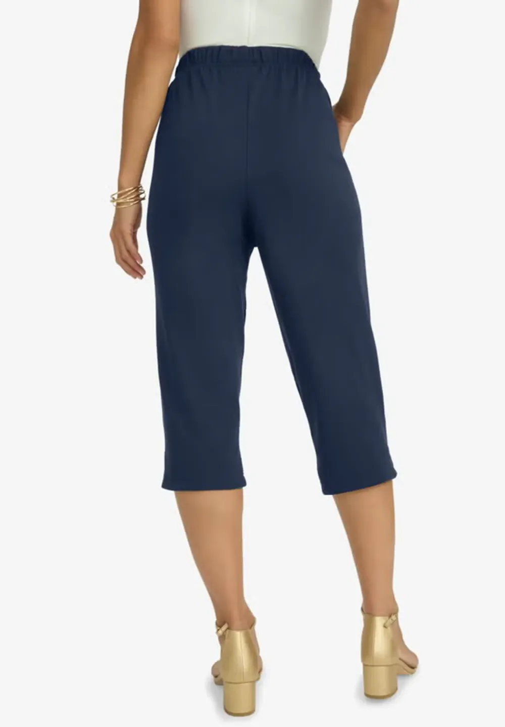 Ladies' Black Tapered 7/8 Pants