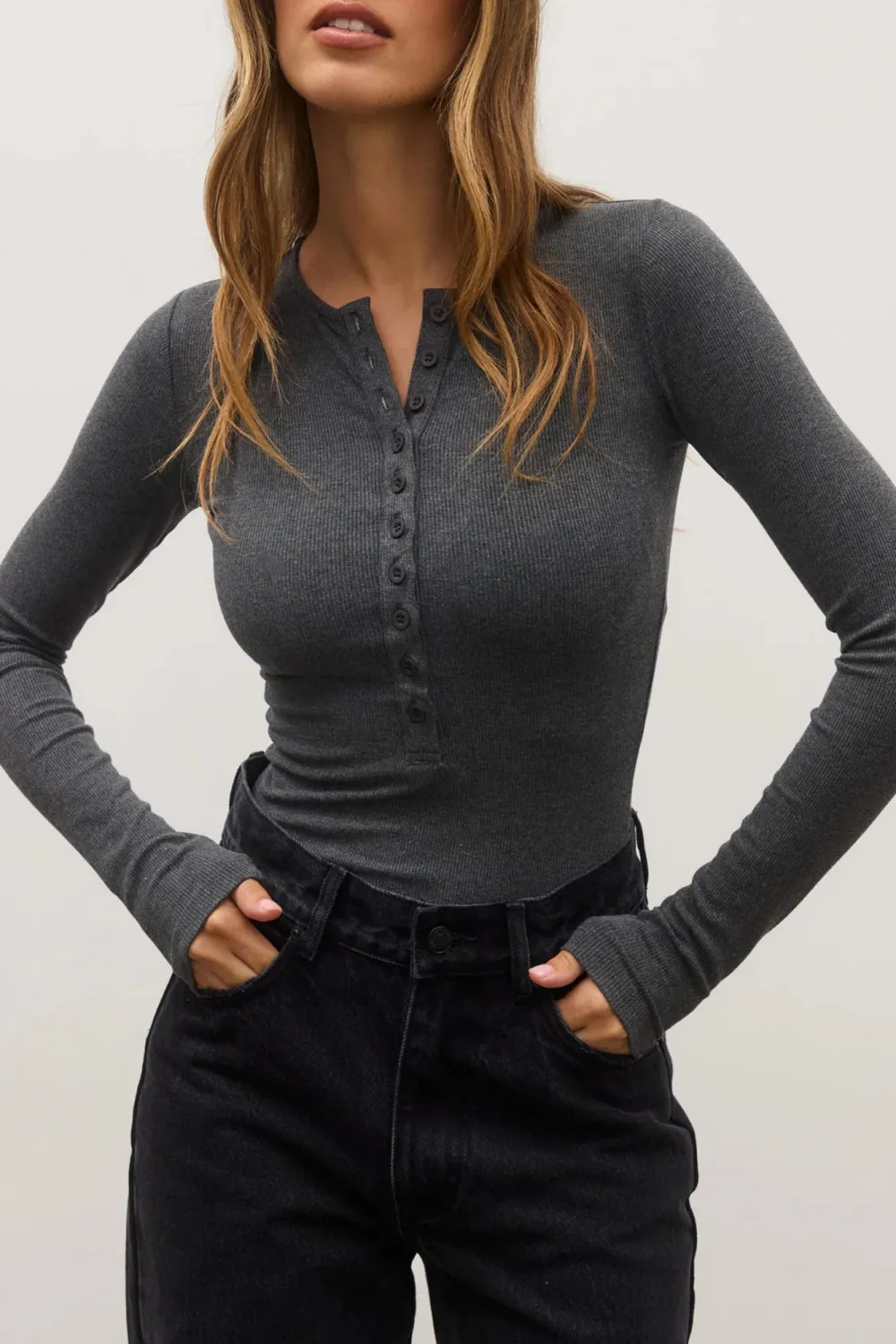 Dark Grey Elegant And Slimming Breathable  Bodysuit