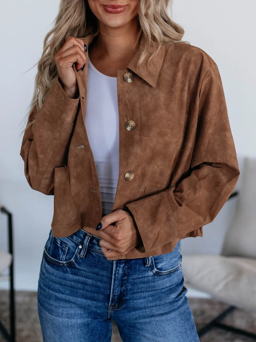 Dropped Shoulder Cropped Jacket