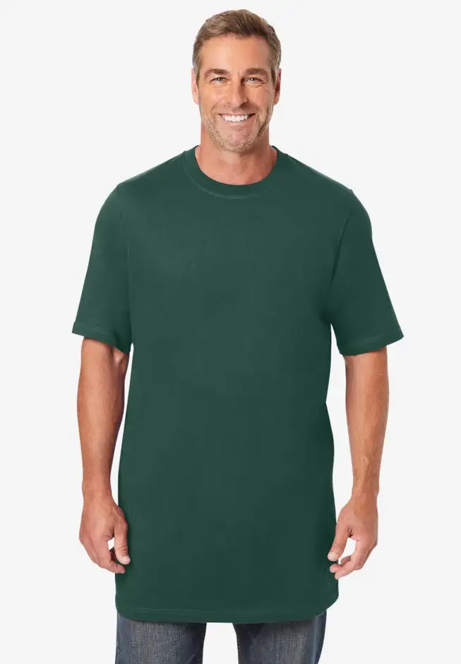 Shrink-Less Lightweight Longer-Length Crewneck T-Shirt