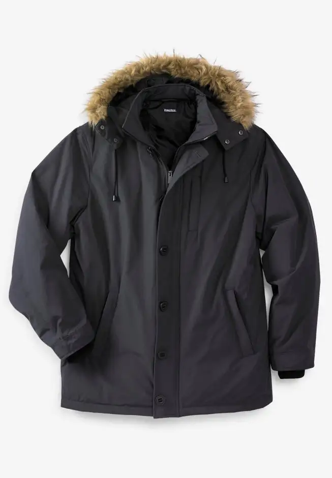Arctic Down Parka with Detachable Hood and Insulated Cuffs