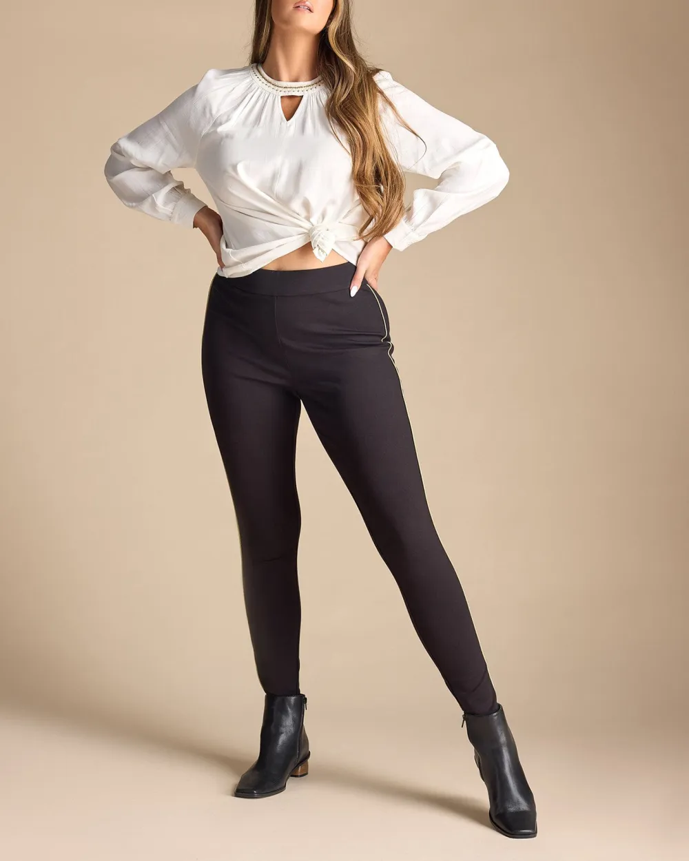 Black Elastic Waist Legging