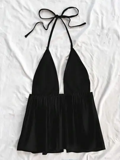Open-Back Halter Tank Top