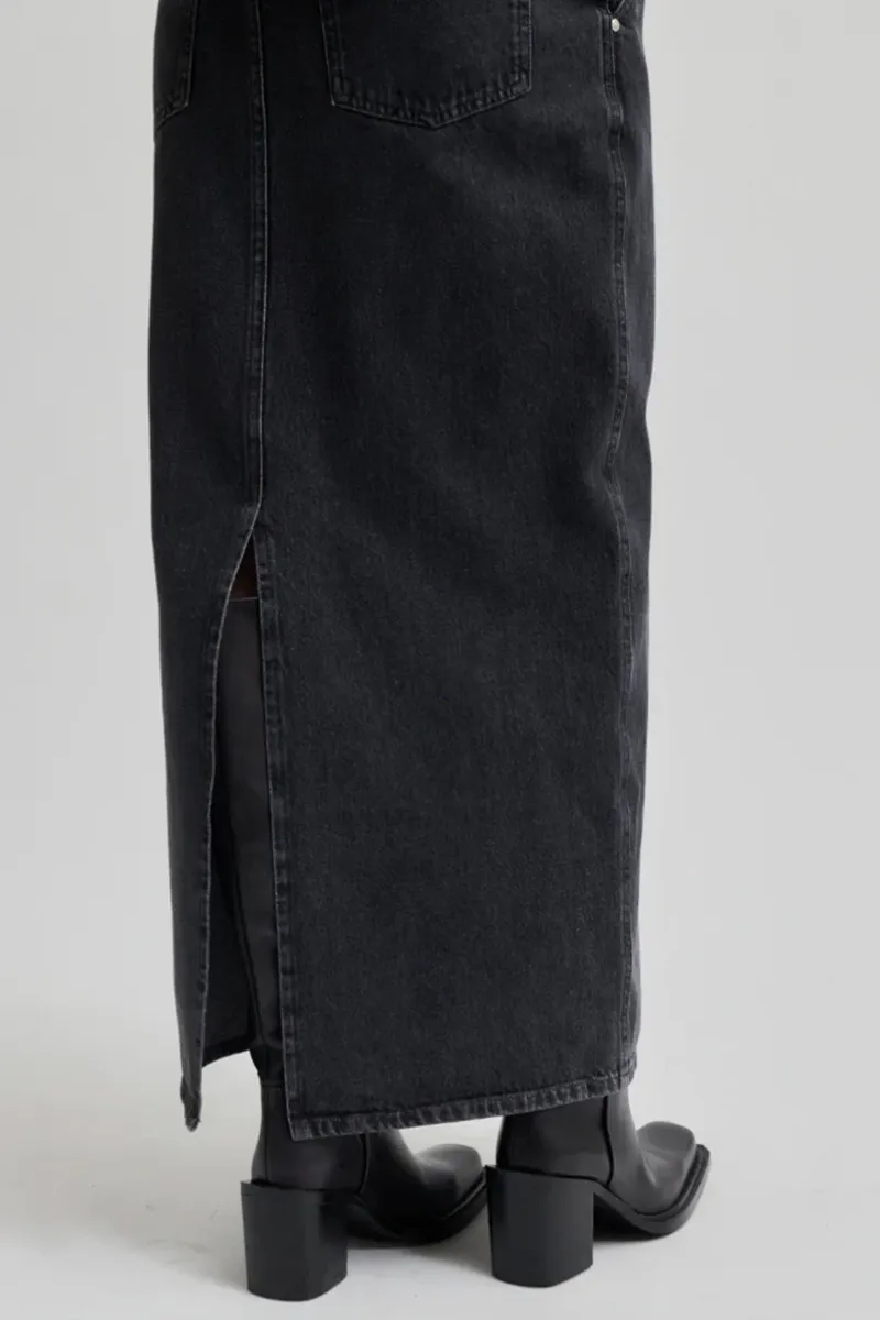 Denim Fabric Casual Maxi Skirts