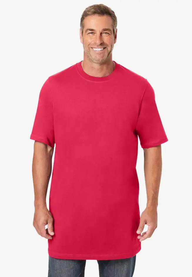 Shrink-Less Lightweight Longer-Length Crewneck T-Shirt