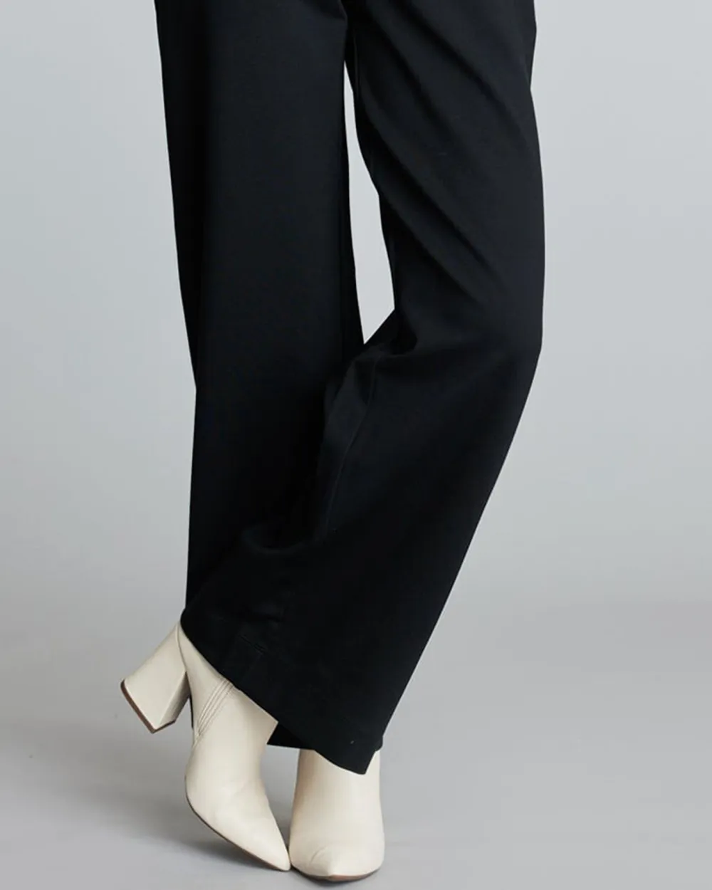 Black High Rise Wide Leg Office Pant
