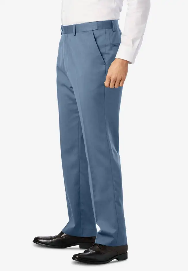 Easy Movement Plain-Front Expandable Dress Pants