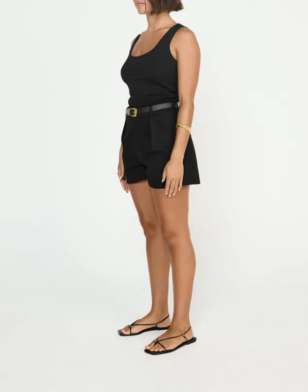 Breathable Cotton And Linen High Waisted Shorts