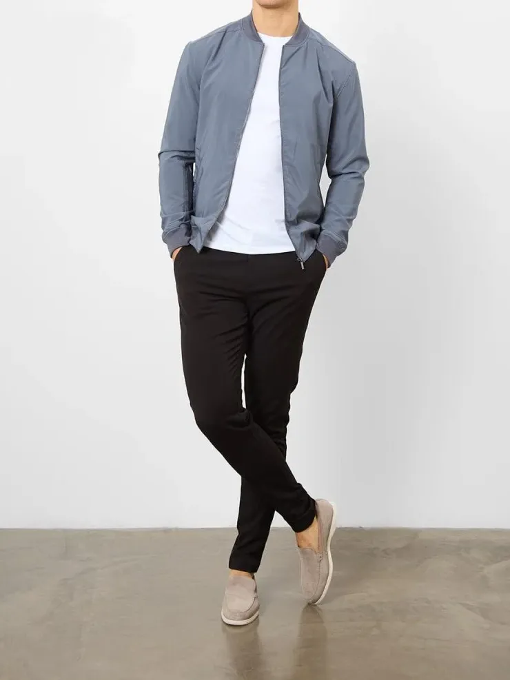 Graphite Daily Leisure Soft Bomber Jacket